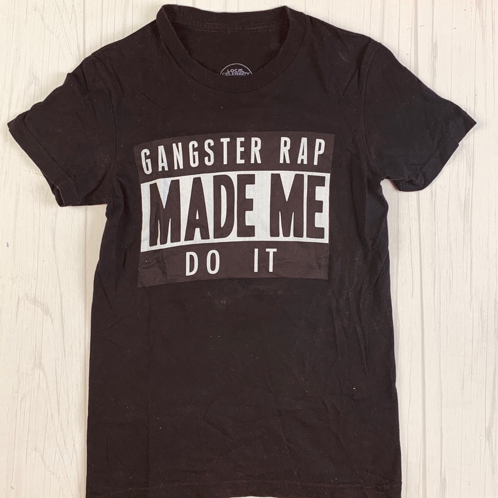 Gangster rap made me do it black tee